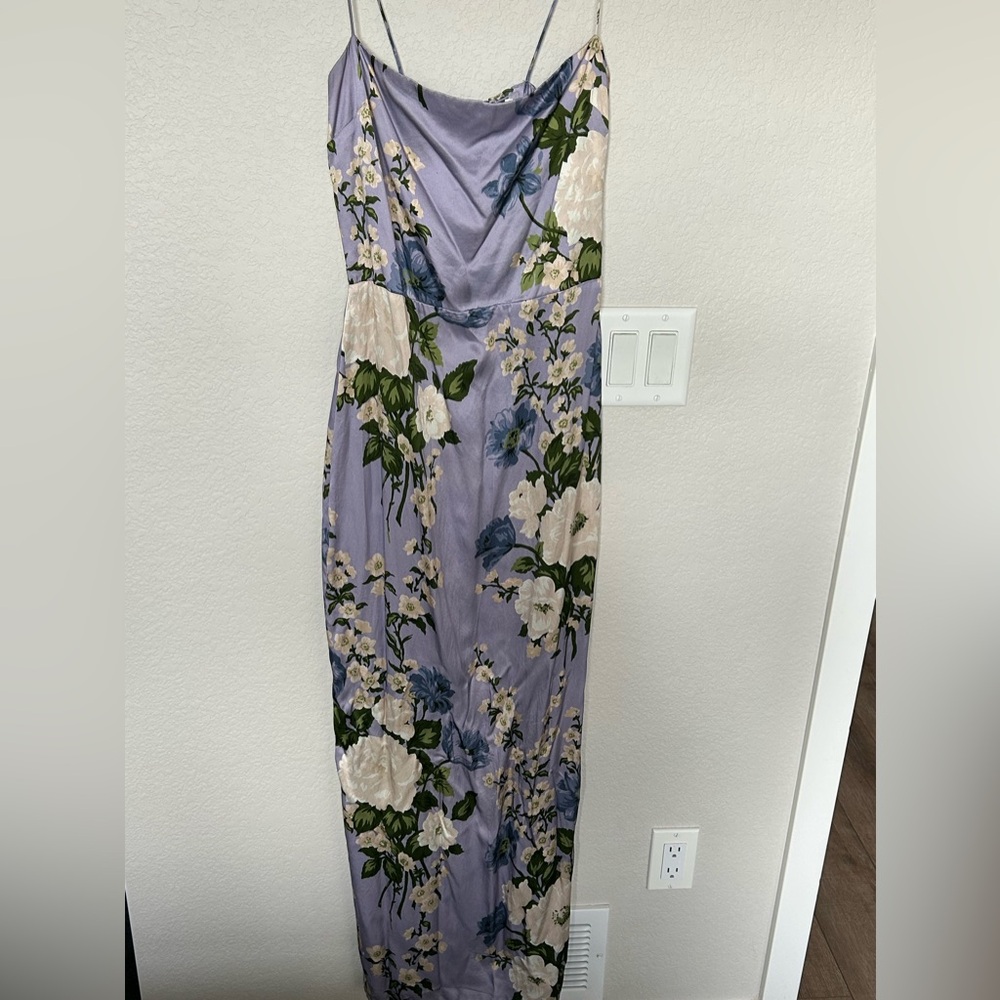 Reformation Lavender Floral Maxi Dress